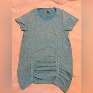 Athleta Heathered Teal Short Sleeve Scoop Neck Tee